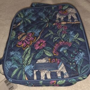 Vera Bradley Blue Floral Elephant Quilted Lunch Pouch